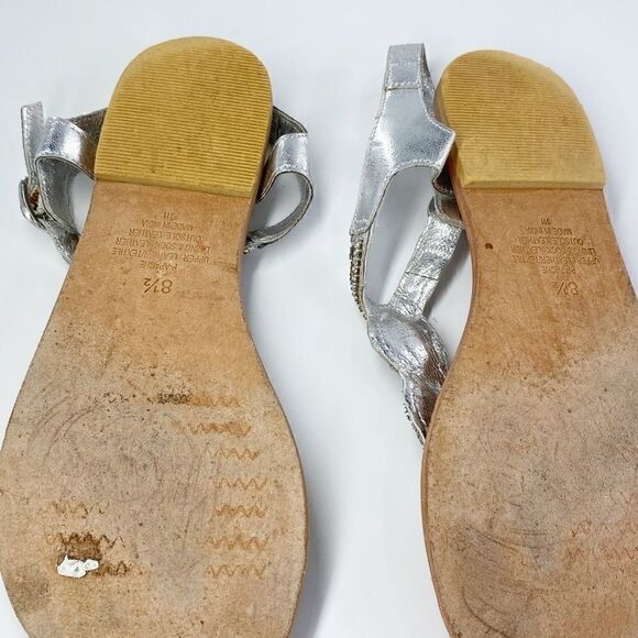 Steve Madden Women's Silver Rhinestone P-Apache Sandals Size 8.5 - Picture 7 of 7